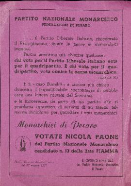 "Votate Nicola Paone" 1956