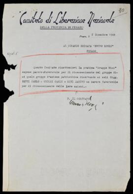 Riconoscimento Betti - Cucchi - Mini - 1944