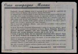 "Caro Compagno Manna" - [196-?]