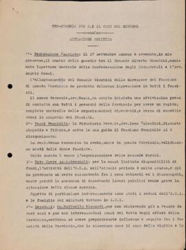 "Pro memoria per S.E. il Capo del Governo" - [1935]