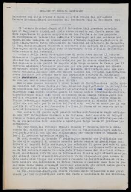 Relazione sui fatti d'arme e sull'attività svolta dal partigiano Tenente Moscioni Negri Cristoforo - [1947]