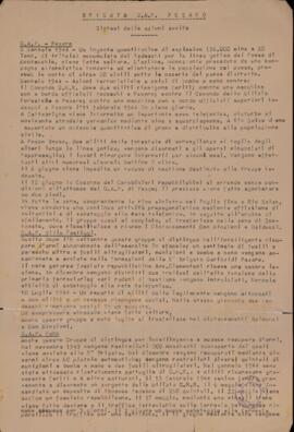 "Sintesi delle azioni svolte Brigata Gap Pesaro" - [1944]
