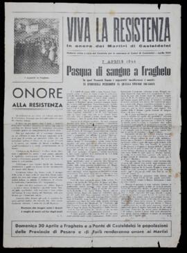 "Viva la Resistenza in onore dei martiri di Casteldelci" - 1950