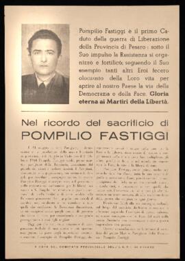 "Nel ricordo del sacrificio di Pompilio Fastiggi" - [1950]