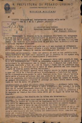 Relazione bombardamento navale - 1944