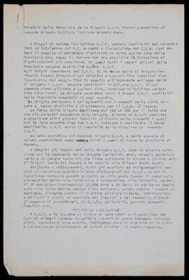 Stralcio della relazione della Brigata Gap Pesaro - [1945]