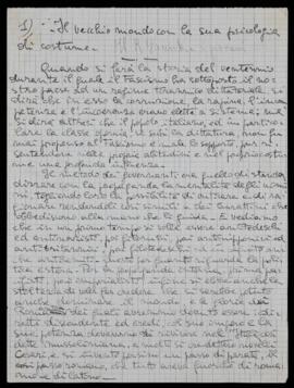 "Il vecchio mondo con la sua psicologia di costume" - [1945]