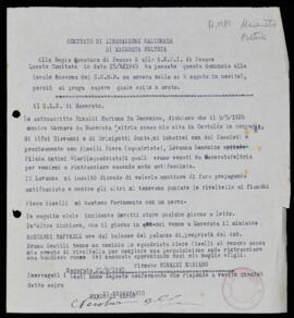 "Comitato di liberazione nazionale di Macerata Feltria" - 1945