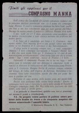 "Finiti gli applausi per il compagno Manna" - [196-?]