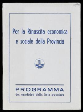 "Per la rinascita economica e sociale della Provincia" - [1956]