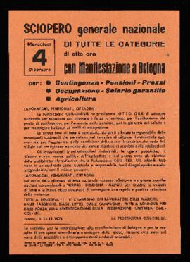 "Sciopero generale nazionale di tutte le categorie" - 1974