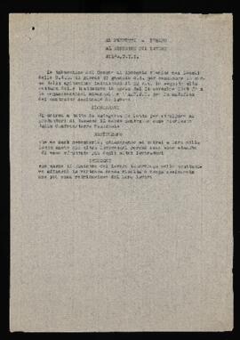Ordine del giorno tabacchine di Apecchio - [1950]
