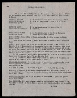 "Verbale di riunione" - 1973