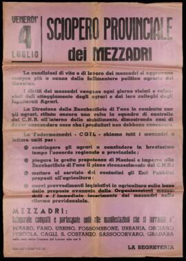 "Venerdì 4 luglio sciopero provinciale dei mezzadri" - [196-]