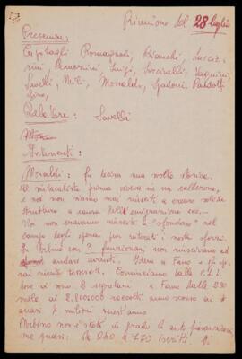 "Riunione del 28 luglio" 1964