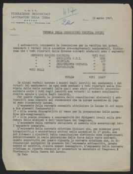 "Verbale della Commissione verifica poteri" - 1947