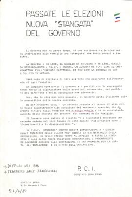 "Passate le elezioni nuova stangata del governo"