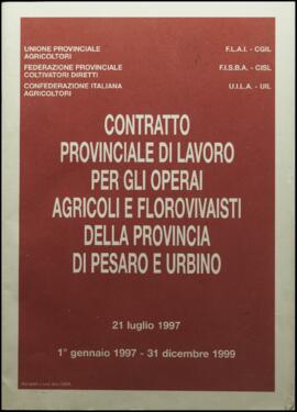 Contratto integrativo provinciale di lavoro per gli operai agricoli e florovivaisti della provincia di Pesaro e Urbino
