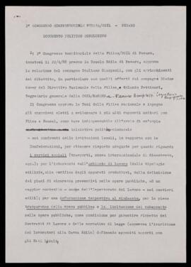 "Documento politico conclusivo" - 1988