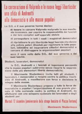 "La carcerazione di Valpreda e le nuove leggi liberticide" - [1970]