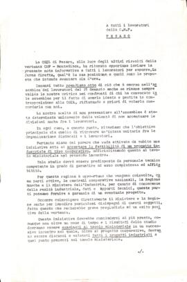 "A tutti i lavoratori della CMP" - 1985