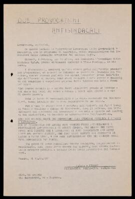 "Due provocazioni antisindacali" - 1981