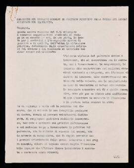 "Relazione del compagno Monaldi al Comitato direttivo della Camera del lavoro" - 1972