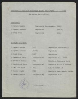 "Segreteria e Comitato direttivo Camera del lavoro Fano" - 1963