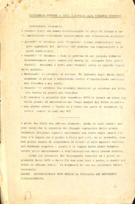 "Rispondere ovunque a tutti i livelli alla violenza borghese"