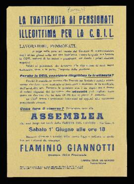 "La trattenuta ai pensionati" 1968