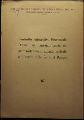 Contratto integrativo provinciale dirigenti e impiegati tecnici e amministrativi di aziende agricole e forestali