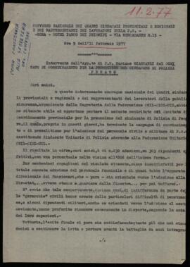 "Relazione introduttiva presentata dall'app.to di P.S. Mariano Giancarli"