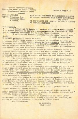 "Congresso prov. sindacato edili e affini"