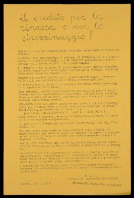"Il credito per l'impresa o per la strozzinaggio?" - 1978