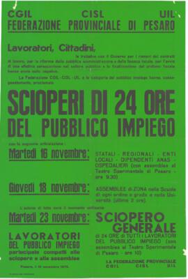"Scioperi di 24 ore del pubblico impiego" - 1976