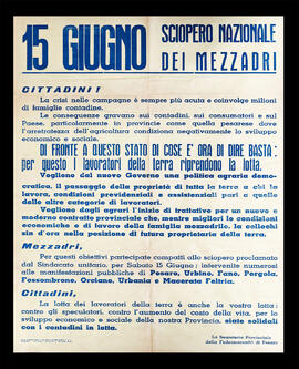 "15 giugno sciopero nazionale dei mezzadri" - [1963]