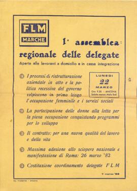"1° assemblea regionale delle delegate" - 1982