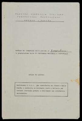 "Verbale del Congresso della Sezione di Fossombrone"
