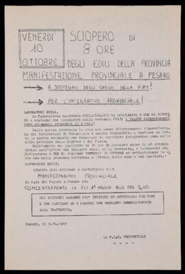 "Sciopero di 8 ore degli edili della provincia" - 1980