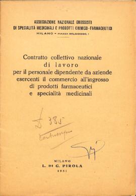Contratto collettivo nazionale di lavoro per il personale dipendente da aziende esercenti il commercio all’ingrosso di prodotti farmaceutici