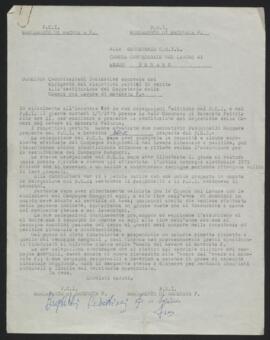 Comunicazioni in merito alla sostituzione del segretario della Camera del lavoro di Macerata Feltria - 1975