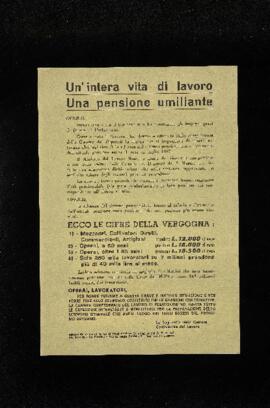 "Un'intera vita di lavoro una pensione umiliante" - [1967]