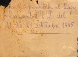 "Relazione generale al 31 agosto 1945"