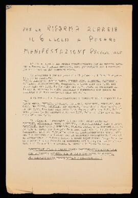 "Per la riforma agraria il 6 luglio a Pesaro" - [196-]