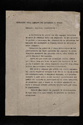 "Situazione nelle campagne del mandamento di Pesaro" - 1952