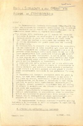 "Uniti i sindacati e gli operai per piegare la Confindustria" - 1963