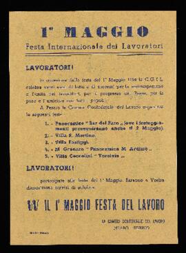 "1° maggio festa internazionale dei lavoratori" - 1964