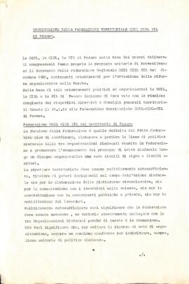 Costituzione della federazione territoriale Cgil Cisl Uil di Pesaro" - [1982]
