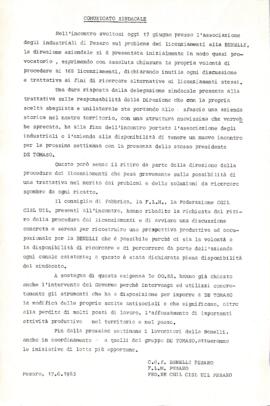 "Comunicato sindacale" - 1983