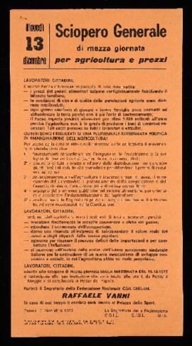 "Sciopero generale per agricoltura e prezzi" - 1973